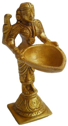 Crafts of India Deep Lakshmi Brass Statue