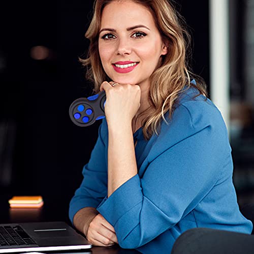 Mini Fidget Pad Buttons Controller Toys For Kid Adults With Anxiety And Autism (Black & Blue) #TOP4