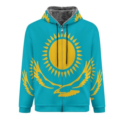 Veste polaire épaisse homme contre le froid, sweat zippé chaud à capuche et grandes poches - 3
