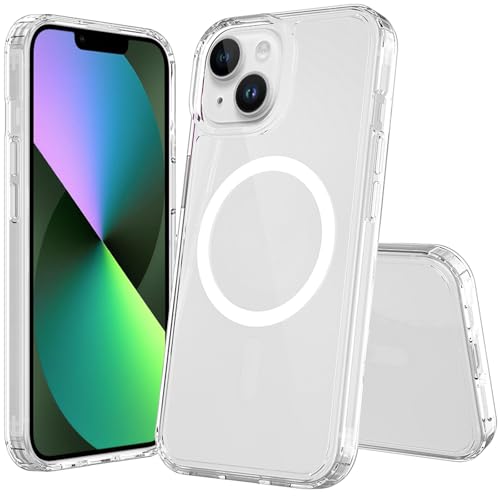 Image of FanTEK Phone Case Compatible with iPhone 13 Mini 5.4 Inch, Magnetic Case Clear Protective Bumper Hard Back Cover
