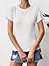 Ridshy Short Sleeve T Shirts for Women Fitted Crew Neck Tshirt Basic Ribbed Tees Shirts Fashion Casual Tops Summer White S
