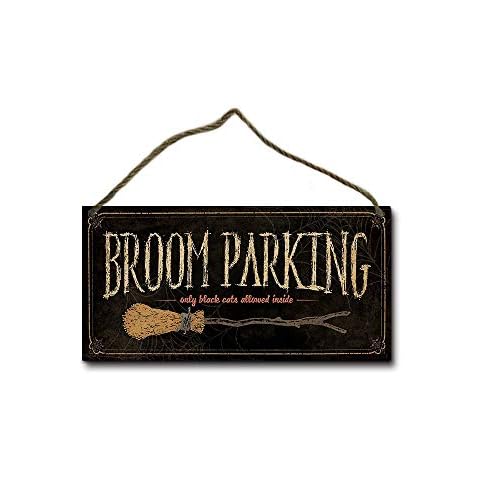 ELETINA Broom Parking Retro Vintage Wood Plaque Bar Sign Country Home Decor 5x10 inches Cover