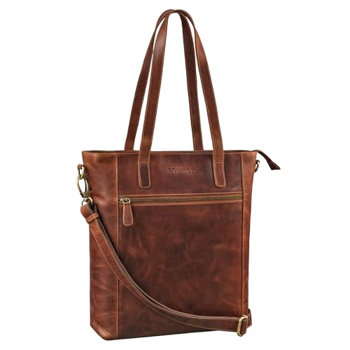 Sacoche femme bandoulière cuir STILORD Layla fini le manque de place avec ce grand sac
