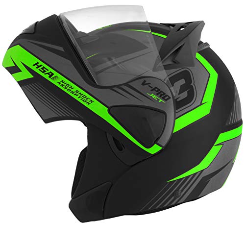 Pro Tork Capacete V-Pro Jet 3 Fosco 62 Preto/Verde