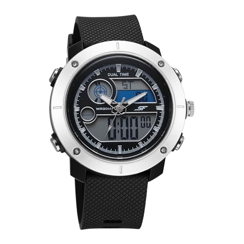 SF Zest Quartz Analog Digital Dial Black Polyurethane Strap Watch for Men-77131PP02W (B0CWTZX1JD) Amazon Price History, Amazon Price Tracker