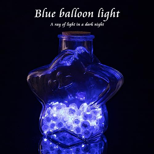 Image of 200pcs Balloon Lights Warm White Mini LED Lights Round Long Standby Time Multicolor Ball Lamps Paper Lantern for Easter Birthday Party Christmas Halloween Decoration Blue