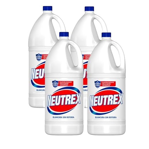 PoliChollo Neutrex Lejía Blanca Concentrada 3820 ml - Pack Ahorro de 4 - Desinfectante y Blanqueador Potente para Hogar y Ropa, Limpieza Profunda, Eficaz contra Manchas y Bacterias