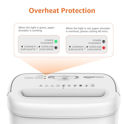 Amazon Basics Cross Cut Paper and Credit Card Shredder for Security - 8-Sheet, Heavy Duty, White - Image 5