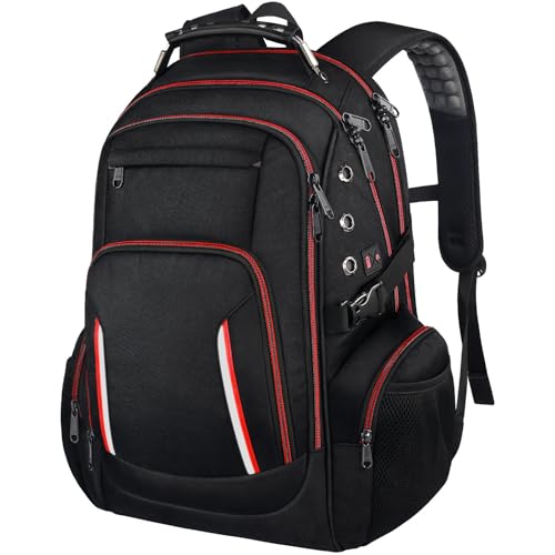 Image of 17-inch laptop backpack, business backpack, large-capacity multi-compartment personal item bag, lightweight casual travel bag