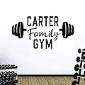 Personalized Custom Family Name Business Center Gym Wall Decal Sticker Customized Choose Size Color Vinyl Fitness Workout Personal Training Barbell