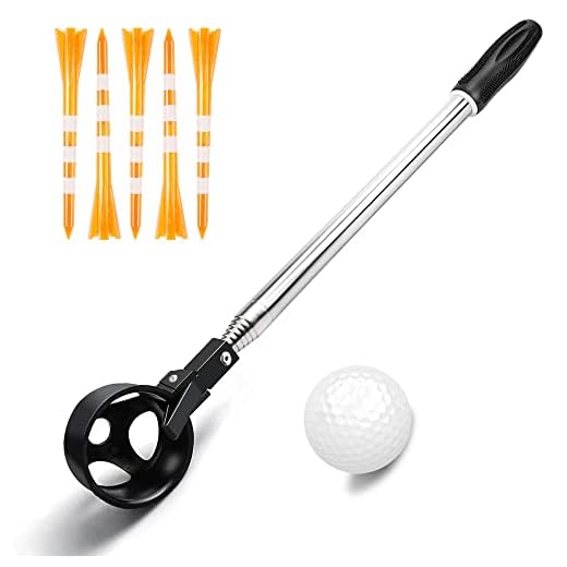 prowithlin Golf Ball Retriever Telescopic, 12ft Golf Ball Retriever for Water with Automatic Locking Scoop, Golf Accessories Golf Gifts for Men