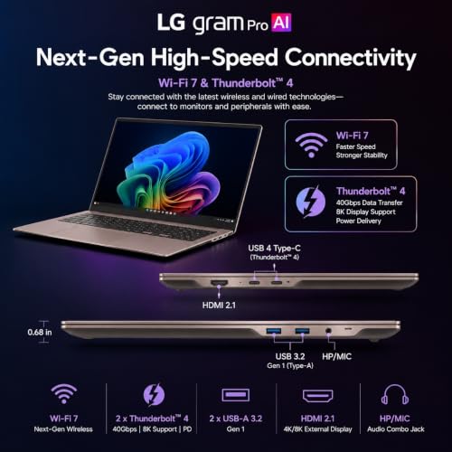 Image of LG gram Pro Max Gaming Laptop, Core Ultra 9 386H, RTX 5050, 32GB, 1TB SSD
