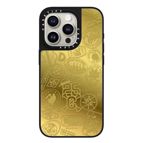 CASETiFY MagSafe Ή~[ iPhone 15 Pro P[X [ː / 1.5m̗NA / One Piece ] - Vo[ (ubNop[) - ONE PIECE 25th Chronicle Stamp