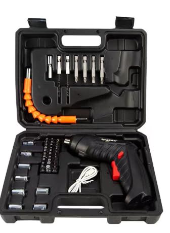 HomeBeyond Cordless Power Screwdriver Electric Screwdriver Rechargeable Set 47pcs Bits in Carrying Case Pivoting Handle and LED Lights