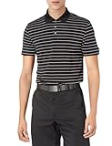 Amazon Essentials Men's Slim-Fit Quick-Dry Golf Polo Shirt - Discontinued Colors, Black White Stripe, X-Large