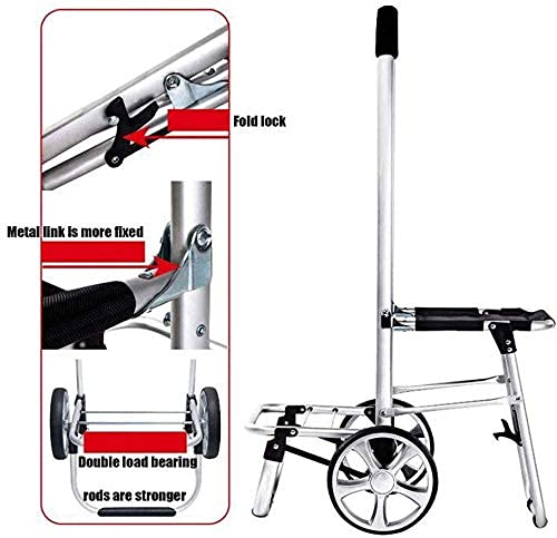 DEE Multifunktions-Einkaufstrolley, Mehrzweckwagen mit Sitz, faltbar, mit Stuhl, robust, leicht, Aufbewahrungswagen… – Bild 6
