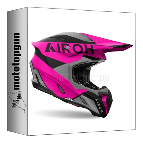 Casque moto cross Airoh Twist 3 avec coque légère rose mat M
