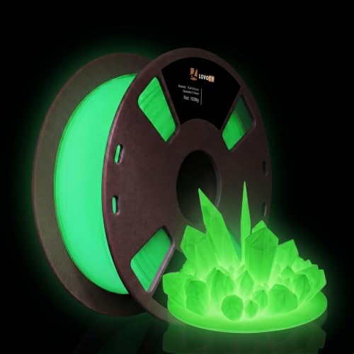 Image of LOVOON 3D PLA Glow in The Dark Filament, Luminous Green Color Change PLA Filament 1.75mm, for Halloween and Christmas Decorations, Glow Green,1KG(2.2lbs) /Spool