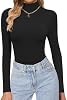 Camisa de cuello alto para mujer, manga larga, ligera y ajustada 2