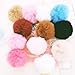 jtkdxqs Pom Pom Keychain Soft Artificial Rabbit Fur Plush Fluffy Ball Key Ring for Women,Beige