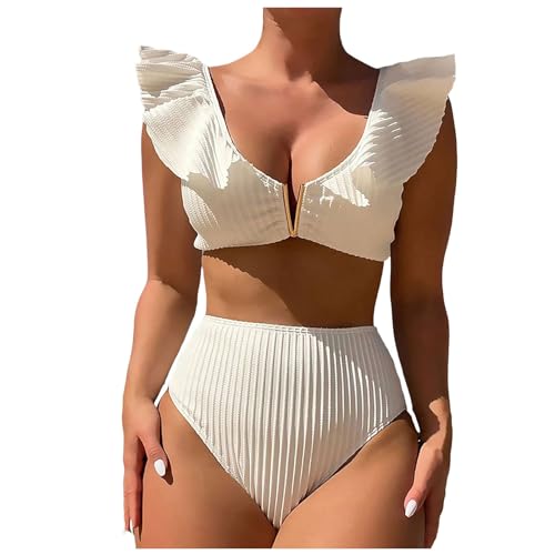 Bikini pour femme galbant à volants pour valoriser la silhouette en taille L