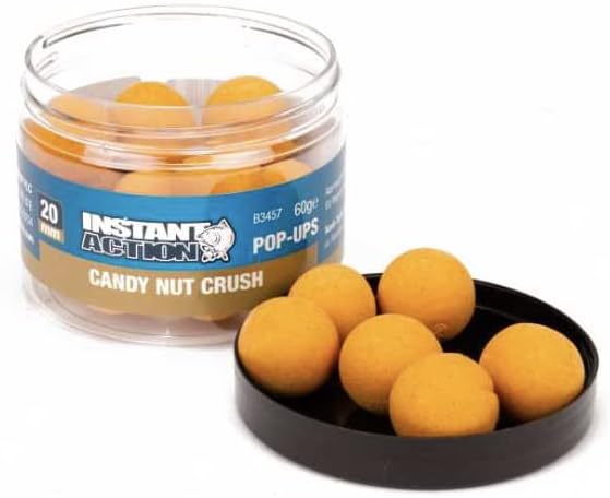 Nash Candy Nut Crush Pop Ups Brown - Pop Up Boilie with Nut Flavour for Carp Fishing - Carp Bait Brown