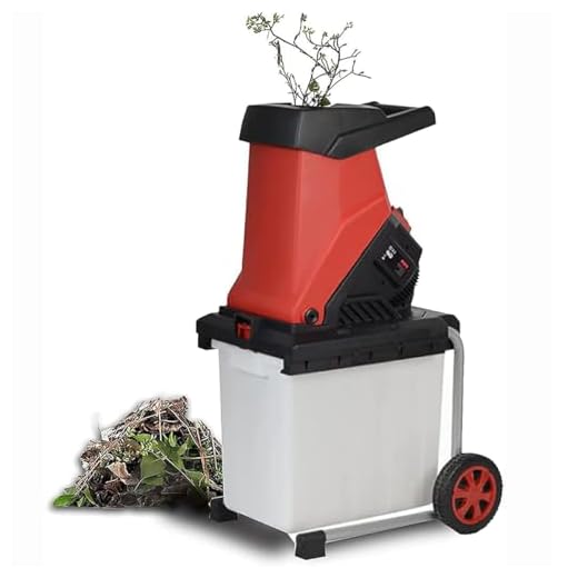 Trituradora de jardín eléctrica, potente trituradora de madera eléctrica de 2500 W, con caja de recogida de 50 L y rueda de transporte, diámetro de corte máximo de 40 mm, para hojas, ramas, hierba