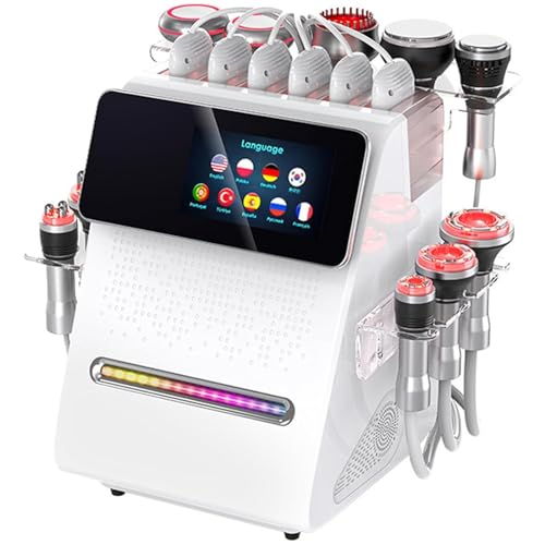 SSQUZA Fotorrejuvenecimiento Máquina Pérdida De Peso,Equipo de Belleza SPA Máquina de Adelgazamiento Multifuncional con Cavitación RF 80K | Dispositivo Portátil 11 en 1 para Reducir la Grasa