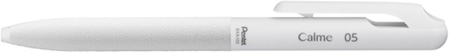 Pentel Calme Calme BXA105W-A Solid Ballpoint Pen, 0.5mm, Gray White, Black Ink