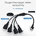 3 Prong 1-to-4 Power Cord Splitter, 20 Inch 4 Outlet Extension Cord Splitter, Y Style 4 Way Power Cable, Heavy Duty Indoor or Outdoor Cable Outlet Protector 16AWG (Black)