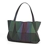 Longjet Purses and Handbags for Women Geometric Luminous Shard Lattice Holographic Tote Bags
