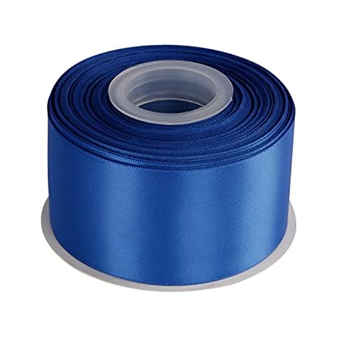 Joycrosso 2" Inch Double Faced Satin Ribbon 25 Yards-Roll Set for Gift Wrapping Party Favor Hair Braids Baby Shower Decoration Craft Supplies, Royal Cover