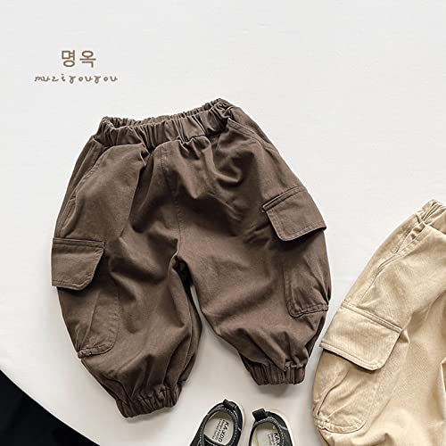 Kids Toddler Baby Girls Boy Cargo Pant Solid Streetwear Harem Pant Casual Jogger Sweatpants for 1~6T4