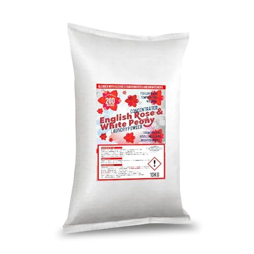 Earth's Scents English Rose & Peony Non-Bio Washing Powder 10KG - Professional Laundry Detergent 200 Washes