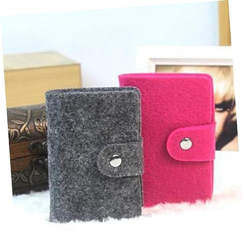 Creative Wool Felt Organizer Wallet for Men Women Lightweight Id Credit Case Delicate Workmanship Travel Accessory Rosy Color2