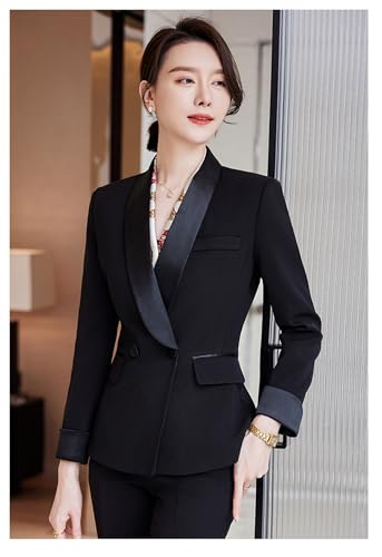 Women's 2 Piece Slim Fit Business Pant Suit Set Double Breasted Blazer Trouser Suit for Work2