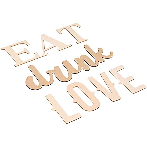 Unfinished Wood Cutouts And Stencils, Eat Drink Love #TOP22