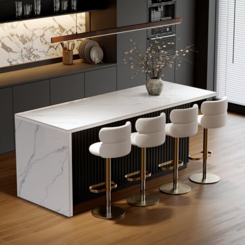 homary White Kitchen Island Storage & Wine Rack, 72" Modern