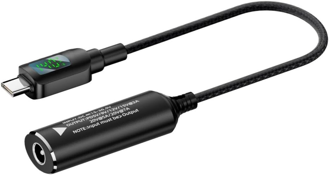 chenyang DC Power to USB C Converter,USB C to DC 5.5x2.1MM PD 140W Fast Charging Nylon Braided Cable Compatible 5V/9V/20V