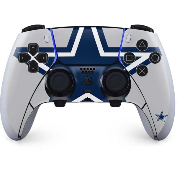 Skinit Decal Gaming Skin Compatible with PS5 DualSense Edge Pro Controller - Officially Licensed NFL Dallas Cowboys Large Logo Design