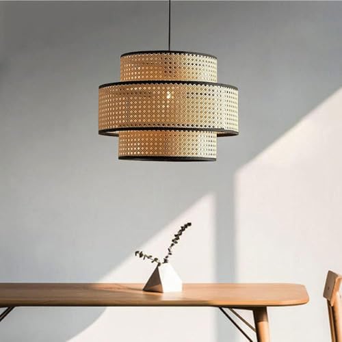 Suspension osier naturel luminaire suspendu rotin tressé salon E27 beige