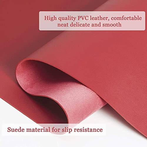 Image of Mouse Pad, Desk Mat, Large Leather Desk Pad, PU pad Waterproof Mouse Pad for Laptop, Office Table Protector Blotter Best Gifts (60 x 30 cm, Red)