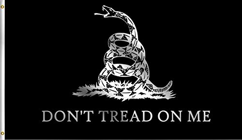 DMSE Black Gadsden Dont Tread On Me Rattle Snake American Revolution Culpeper Minutemen Flag 2X3 Ft Foot 100% Polyester 100D Flag UV Resistant (2' X 3' Ft Foot)