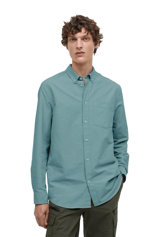 Image of BE ACTIVE Men's Oxford Cotton Lycra Casual Shirt || Men Stylish Shirt || Full Sleeves || Simple Shirt for Men || Timeless Style & Comfort