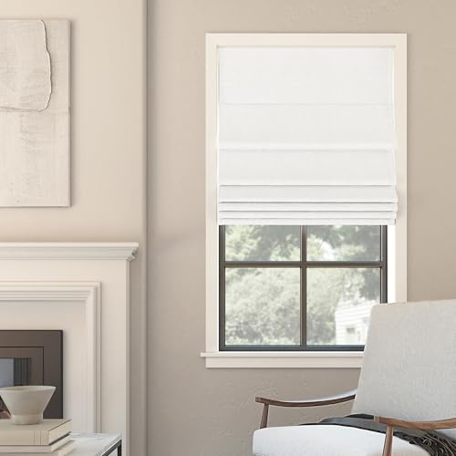Sun Zero Seraphina Textured Total Blackout Cordless Roman Shade, 35' x 64', White
