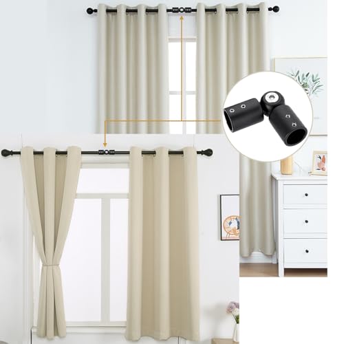 Cokritsm Eckverbinder Gardinenstange 25mm Eckverbinder für Gardinenstangen, Verstellbarer Eckverbinder für Gardinenstange Winkelverbinder Edelstahl