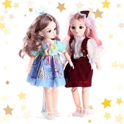 Image of Reallnaive 12 Pcs Adjustable Doll Stands for 12 Inch to 18 Inch Dolls Display Stand with Expandable Waist Wire Action Figure Display(White)