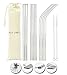 Produktbild NATUMO ® Edelstahl Strohhalm wiederverwendbar, Metall Trinkhalm Set - 12 Strohhalme gerade + gebogen, inklusive 2 Bürsten und 1 Beutel