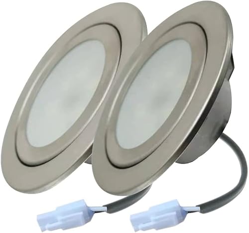 2-Pack Cooker Hood Light Bulb 1.5W LED 12V DC 20W Halogen Light Bulb Equivalent for 60mm Hole Frosted Glass Cover Smoke Exhauster Ventilator Lighting Bulb (White 6000K)