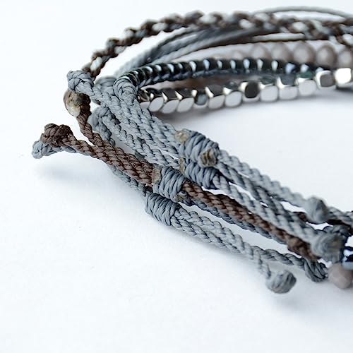 Mezcla Vida Handmade Waterproof Rope Bracelets Pack String & Beaded Bracelet Stack - Set of 5 Stackable Bracelets For Women, Summer Accessories & Bohemian Bracelets for Teen Girls 7